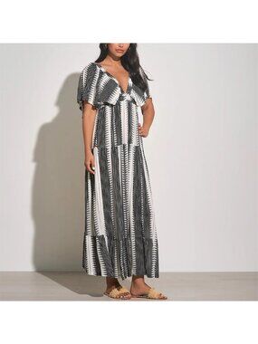 Elan Open Back Ruffle Sleeve Maxi Dress Size Small - New with Tags